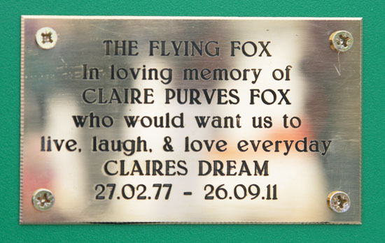 ....with a memorial plaque to Claire