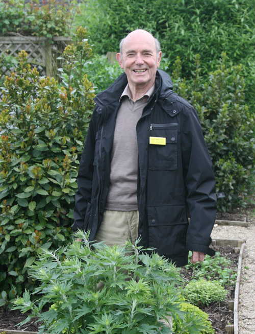 Michael Heaton of the National Gardens Society pays a visit to the herb garden at Sulgrave Manor